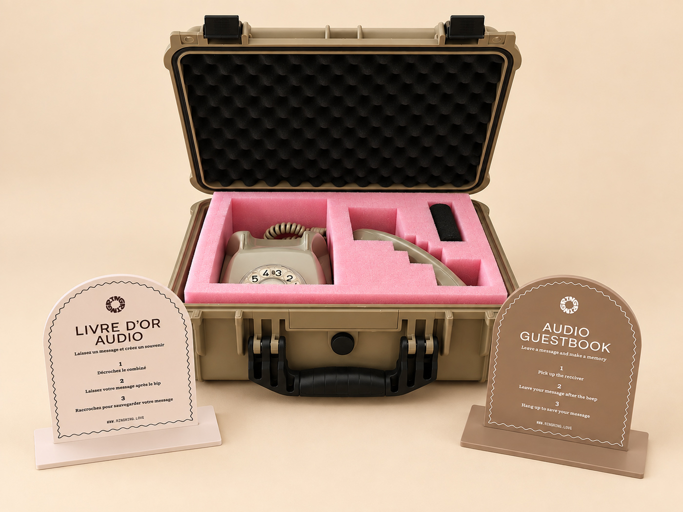 Ring Ring audio guestbook box and phone